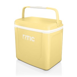 RTIC 8 QT Road Trip Personal Cooler, Small, Compact, Insulated, Portable Ice Chest Box for Food, Drink, Beverage, Beach, Camping, Picnic, Fishing, Boat, 12-Can Capacity, Sunlight/White