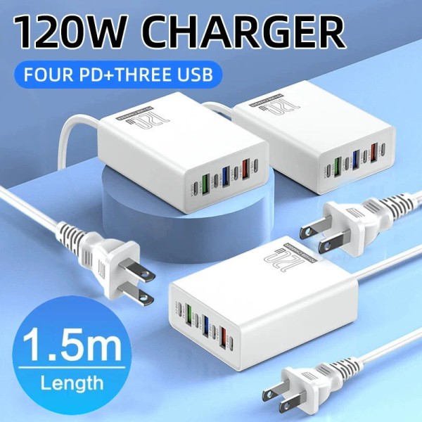 Unbranded 120W 6-in-1 Desktop Charger 112W Multi-Port Charging Station USB-C