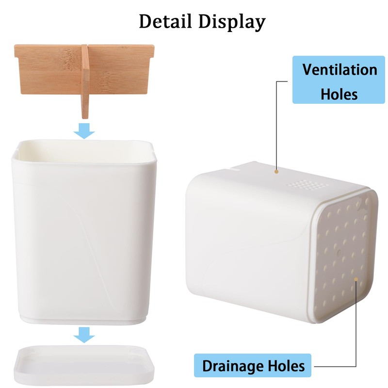 Electric Toothbrush Holder 3 Slots Tooth Brushing Holder with Bamboo