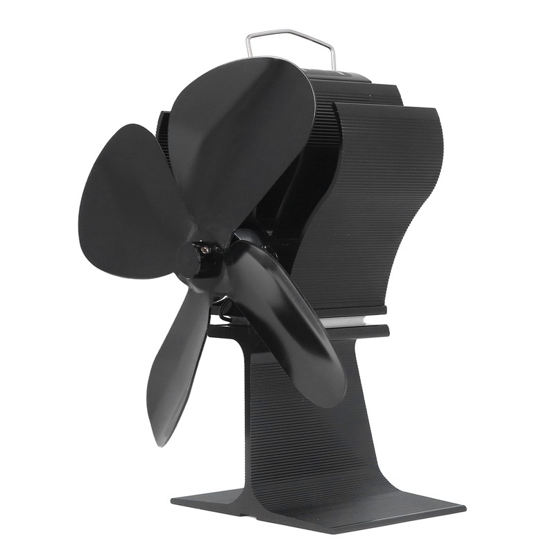 4 Blade Fireplace Fan Aluminium Alloy Heat Powered High Temperature