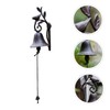 Levemolo Antique Cast Iron Bell Manual Door Chime Decorative Flower