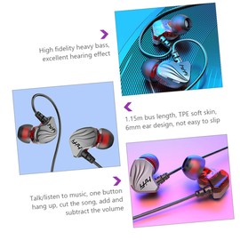 Operitacx 1pc Ear Cord Earphones with Heavy Bass Wired Headphones for Mobile Tablet Lightweight Design TPE Cable Volume Control Mic Durable Audio for All Devices