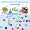 uxcell 150Pcs 15mm Flat Round Shell Coin Beads, Colorful Drop