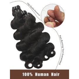 YNiSew Human Hair Bundles 20 22 24 26 Inch Body Wave Bundles Human Hair 100% Unprocessed Brazilian Quick Weave 4 Bundles deals Human Hair Extensions Natural Black YNiSew
