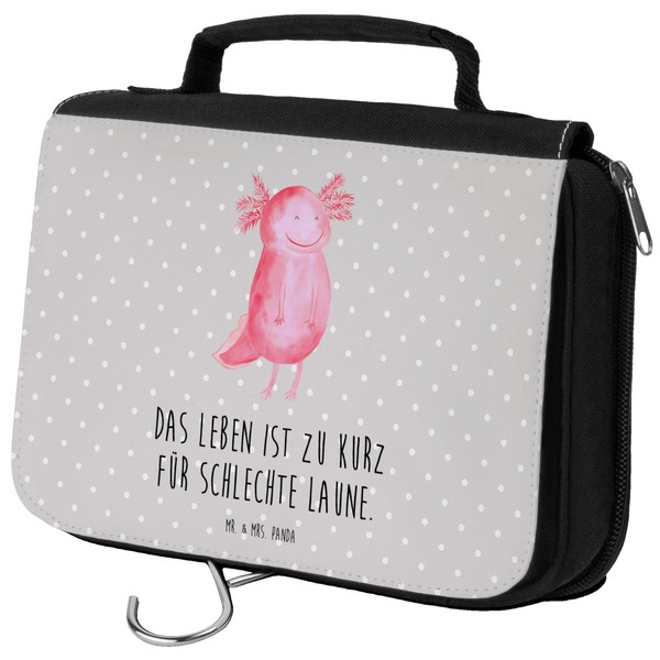 Mr. & Mrs. Panda Toiletry Bag Axolotl Happy, gray, Hand