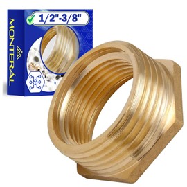 Brass Reducer with External and Internal Thread 1/2"-3/8" - Warranty 10 Years - MONTERAL