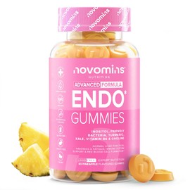 Endo-Gummies - Myo-Inositol, Vitamin B6, Turmeric & Probiotics - Vitamins for Women with Endometriosis - Hormonal Balance & Intimate Health - 60 Vegan Gummies - Novom