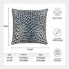 Leopard Print Navy Blue Throw Pillow Covers 18x18 Cheetah Pattern