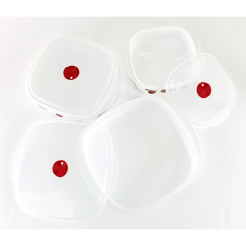 Reston Lloyd Nesting Microwave Containers, Set of 3, Adjustable Steam