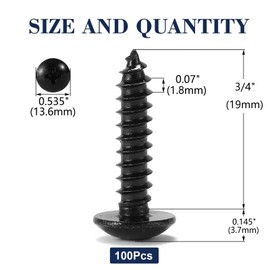 #14 x 3/4" Wood Screw 100Pcs Truss Head Phillips 18-8 (304) Stainless Steel Fast Self Tapping Screws by SG TZH