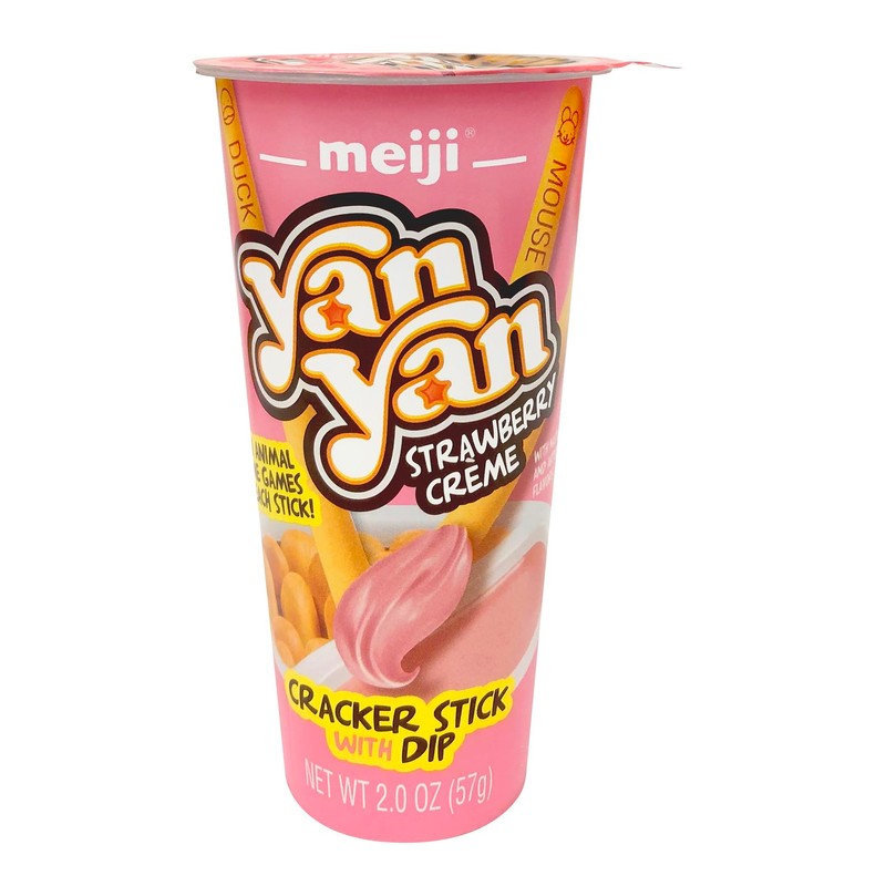 MEIJI Yan Yan Dipping Sticks, Strawberry Crème - 2 oz,