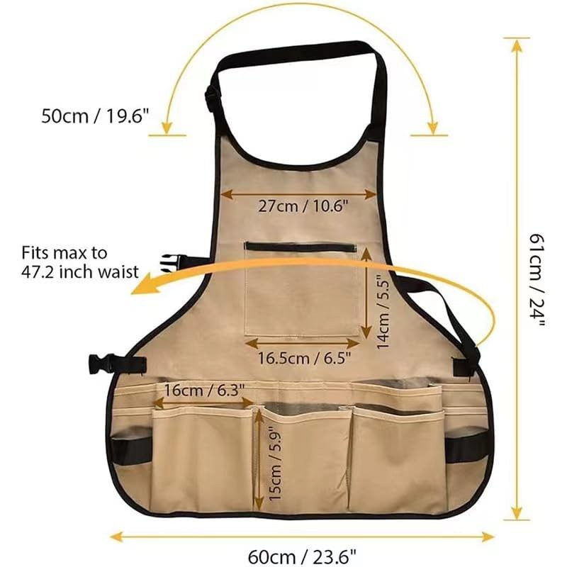 Denim Cooking Apron with Pockets, Work Apron Men, Multifunctional Garden