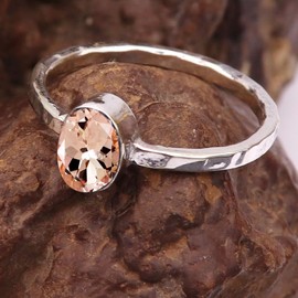 Morganit im Labor gezüchtet Edelstein 925 Sterling Silber Band Ring Männer & Frauen Alle Größen Handgefertigt Schmuck TSR334BC_7 (53 (16.9))