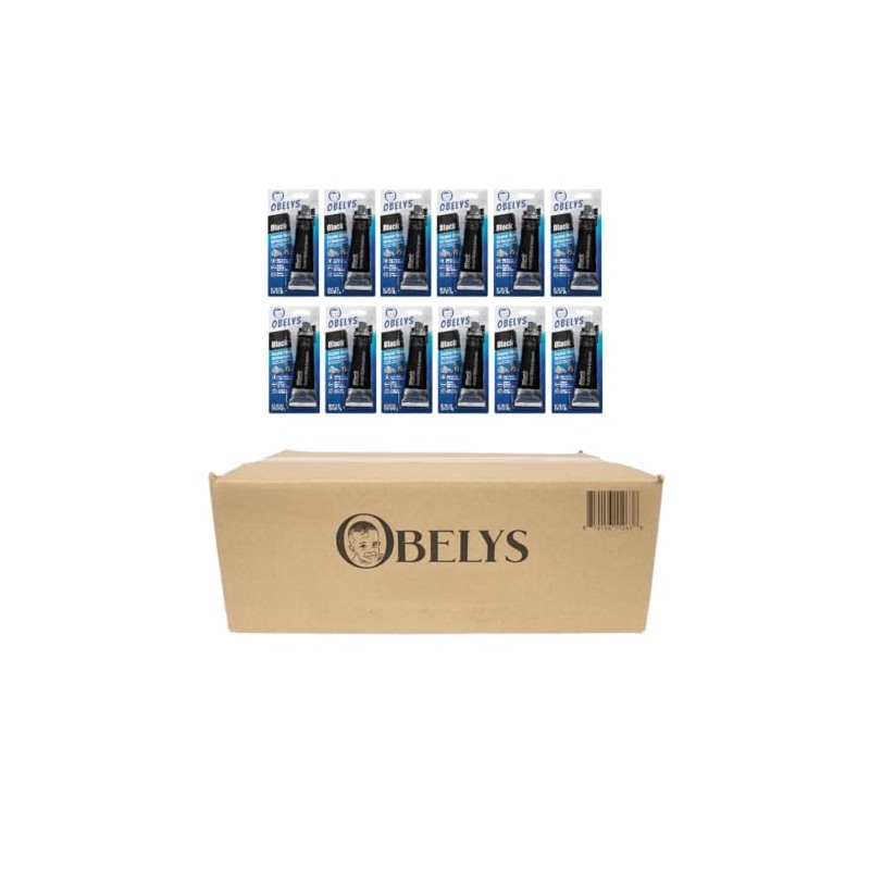 Obelys Black Oil Resistant Gasket Maker RTV Silicone - 12-Pack
