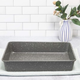 COOK WITH COLOR Bakeware Non Stick Rectangular Pan, Speckled 9x13” Baking Pan, Pan for Cooking (Grey)