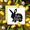 Motif Stamp with Happy Easter Bunny Design 48 x 48