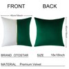 Artscope Green White Velvet Cushion Covers with Gold Leather Patchwork