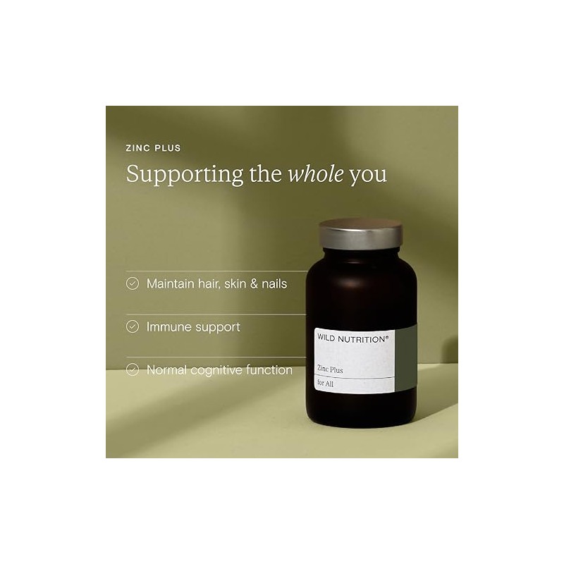 WILD NUTRITION Zinc Plus | Zinc Supplement for Cognitive, Fertility