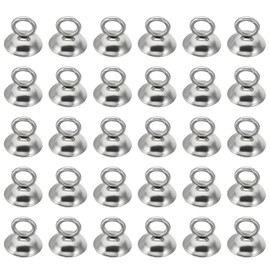 PATIKIL 6mm Bead Caps, 100 Pcs End Caps With Loop, Stainless Steel Charm Ornament for Jewelry Making DIY Necklace Earrings Bracelet Pearl, Silvery