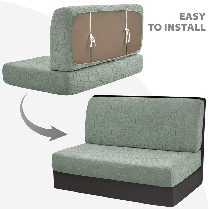 Gollense RV Dinette Cushion Covers, Waterproof Jacquard Stretch Camper Bench