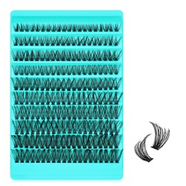 Individual Eyelashes,Cluster Lashes D Curl 200Pcs 50D Lash Extension,Soft Wispy Lashes DIY Eyelash Extensions Lash Cluster for Self Application at Home