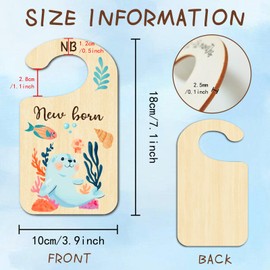 CRASPIRE 10Pcs Closet Dividers Catton Cute Ocean Animal Double Sided Wooden Hanging Organizer Sign Cloth Size Dividers Newborn Baby Stuff 24 Months Toddler for Nursery Beautiful Decor Shower Home