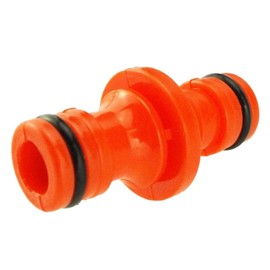 Orange Double Male Garden Hose Connector, No Leak, Irrigation System, contability to Hozelock and Other Standard 1/2 inch Watering System, (1)