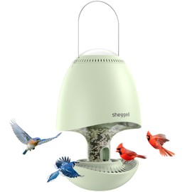Smart Spinning Bird Feeder for Outdoor Hanging, Wild Bird Feeder, Automatic Seed Dryer, Bird Watching Gift-5LB Seed Capacity, Easy to Clean & Refill, Use DC 5V/1A, DC 5V/2A Charger
