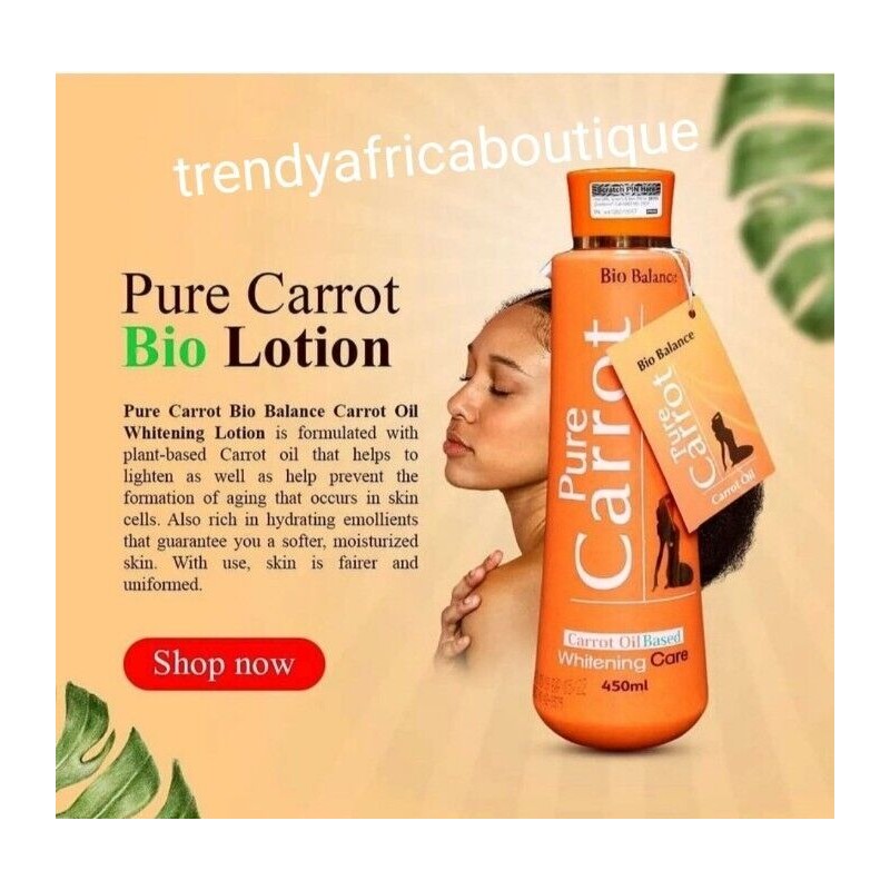 Pure carrot Bio Balance body lotion & Face Cream. Based