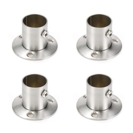 Rannb Closet Rod Socket Stainless Steel Rod Holder Fits for 22mm/0.86" Rod - 4pcs