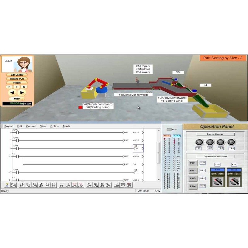 5y6 PLC Programmable Logic Controller 12DC Inputs, 8 Relay Outputs,