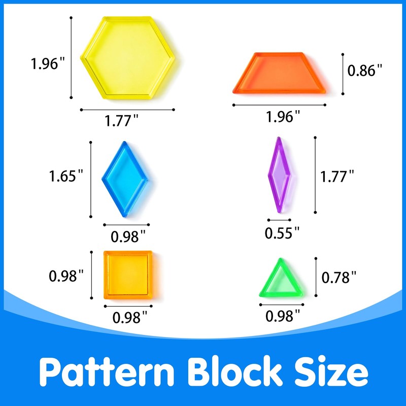 Odoorgames 140 Pcs Translucent Pattern Blocks,Geometric Shapes,Translucent Toys,Light Table Accessories