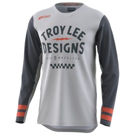 Troy Lee Designs Offroad Motocross Dirt Bike ATV Motorcycle Powersports Racing Jersey Shirt for Men, Scout GP (Ride On Charcoal/Vintage White, XS)