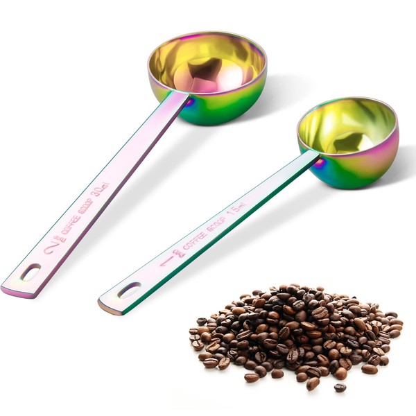 Premium coffee scoop set, set of 2, Metal stainless steel