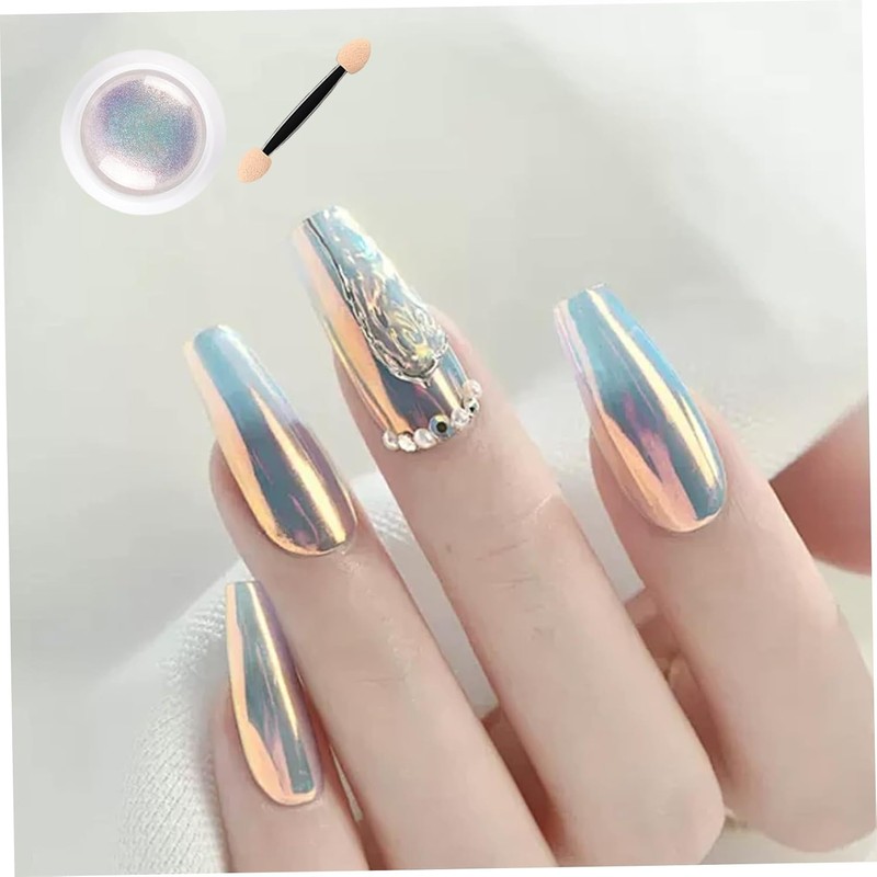 Polvo de uñas cromado de sirena 2 pcs 0, 3