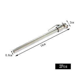 GIONAR Set of 2 Stainless Steel Tyre Pressure Gauge Pen, Portable Tyre Pressure Gauge for Cars and Caravans, Accurate Mini Pressure Gauge for Bicycles and Off-Road Vehicles