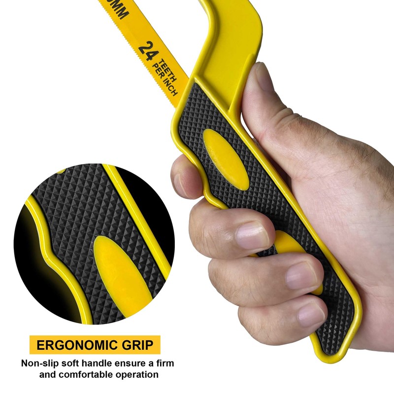 Hanpex Mini Hacksaw for Metal, Compact Hand Operate Aluminum Hack