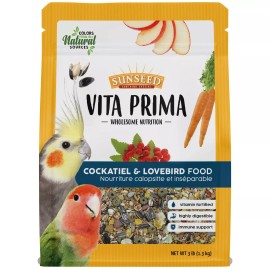 Sunseed Vita Prima Cockatiel Lovebird Food 3 lbs Ancient Grains Natural Nutri...