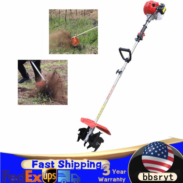 Unbrand Handheld Tiller Cultivator 51.7CC 2-Stroke Gas Powered Engine Air