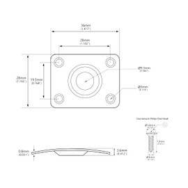 Banworks Rectangular Metal 6.35mm (1/4") Output Jack Plate Curved Base Bottom Input Jack Socket For Epiphone EPI LP Les Paul Electric Guitar Parts Accessories JT/CK-02 Chrome