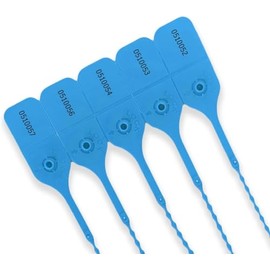 100 X Blue Security Tags Numbered Pull Ties Secure Anti-Tamper Seals