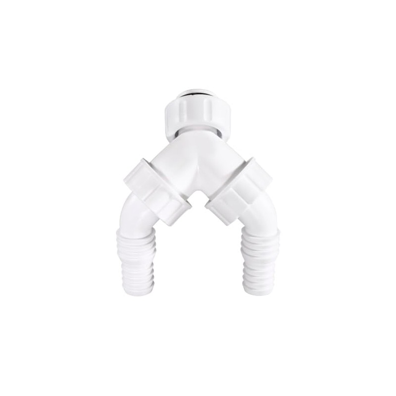 Xavax Dual Siphon Connection, for Flush-Mounted Siphon (Connection with Check