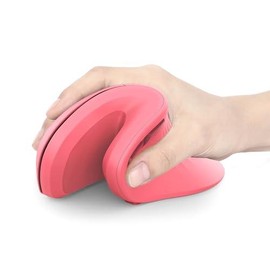 Mouse with - Wireless Vertical Multi Device Connection (Bluetooth or USB)  Reduces Wrist Strain Quiet Click Compatible PC Laptop Windows (Purple) - Color: Rose Pink