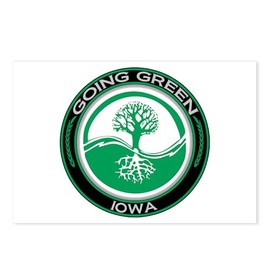 CafePress Going Green Iowa (Tree) Postcards (Package of 8), 6"x4" Printed Note Card