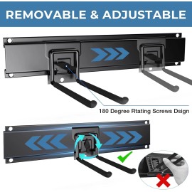 Garage Tool Organizer Storage Wall Mount with Adjustable Swivel Buttons for Yard