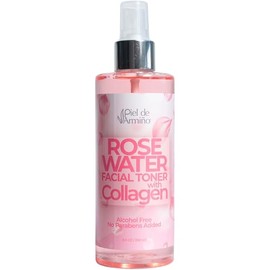 Rose Water Spray for Face with Collagen - Rosewater face mist - Organic Face Toner - Pure rose water - Anti Aging Self Care Beauty Mist - Face Skin Care - Hydrating rosewater toner