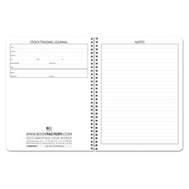 BookFactory Stock Trading Journal/Stocks Trader Log Book - Wire-O, 100 Pages, 8.5" x 11" (LOG-100-7CW-PP(Stocks))