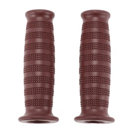 Hihaha 7/8" 22mm 15/16" 24mm Universal Motorcycle Hand Grip Cover Non Slip Rubber Handlebar End Grips for Motorcycle Scooter Bicycle ATV Brown 1pair