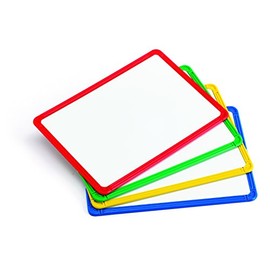 edxeducation-90564 Plastic Framed Metal Whiteboards - Set of 4 - Assorted Colors - Red, Green, Yellow, Blue