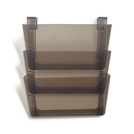 TRU RED 24380795 Unbreakable 3-Pocket Plastic Ltr Wall File Smoke